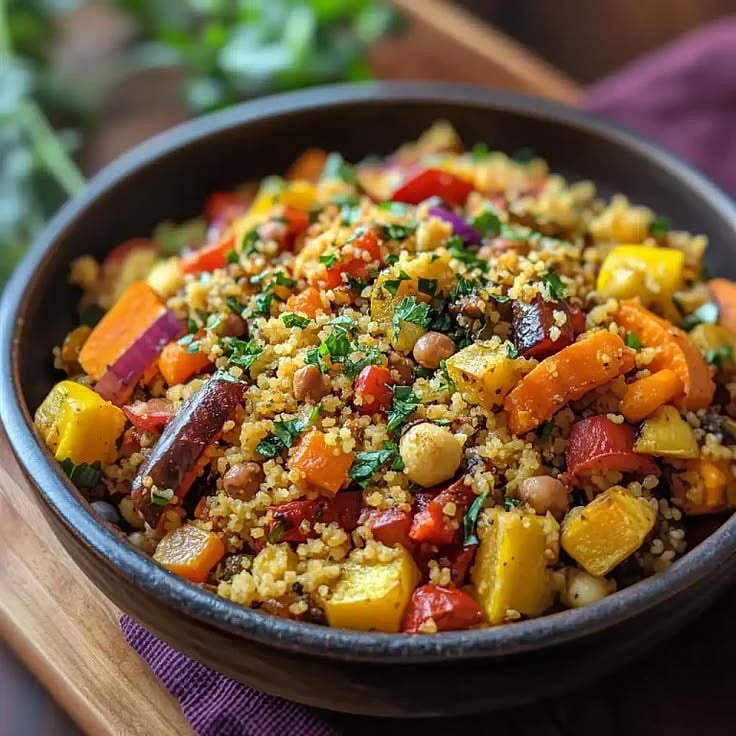 Moroccan Couscous with Roast Vegetables