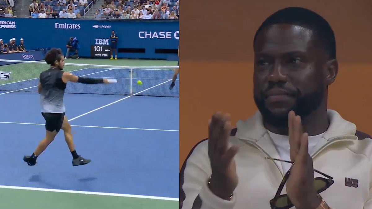 Carlos Alcaraz Goes Full Beast Mode! Monster Forehand Leaves Kevin Hart Clapping During US Open Thriller | Video