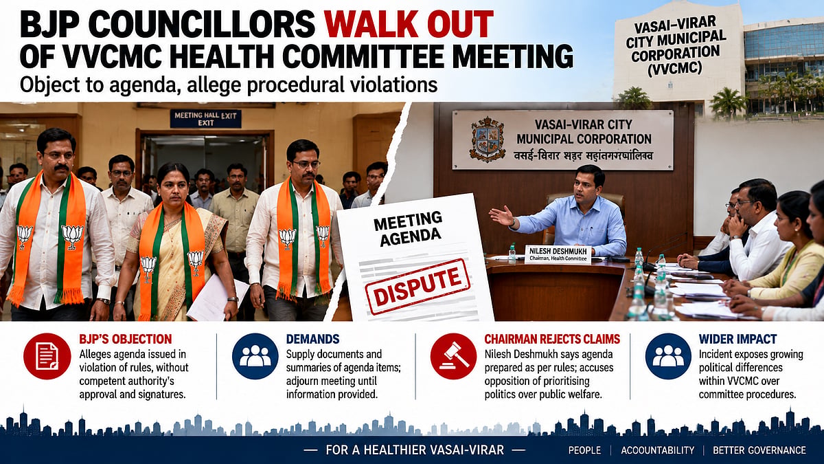 Vasai-Virar BJP Councillors Walk Out Of Health Committee Meeting Over Alleged Agenda Procedure Violations