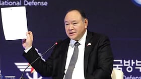 Philippines’ Teodoro reads China rejection note at Seoul defense forum