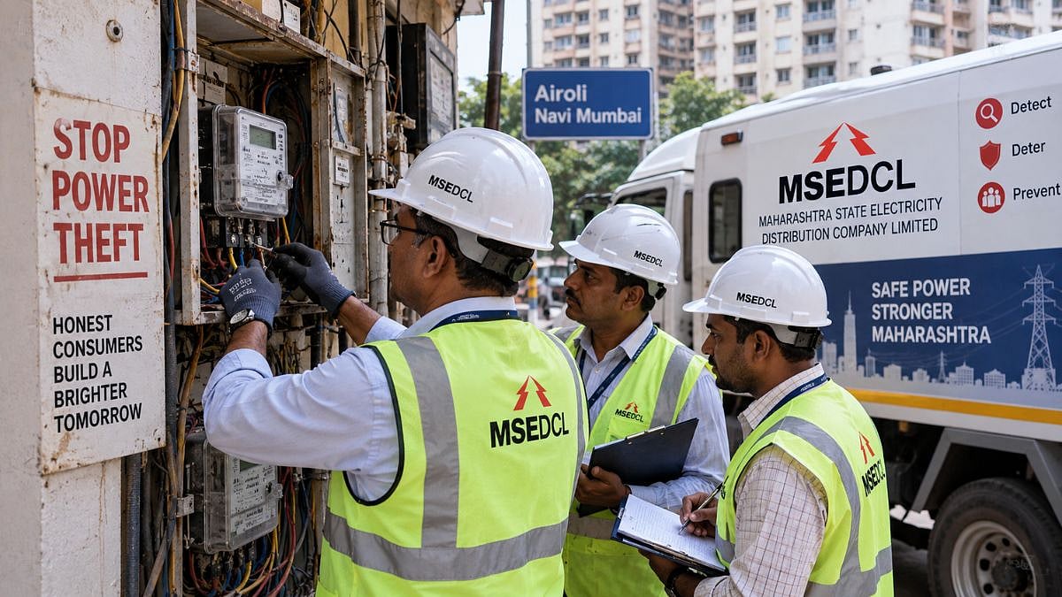 Navi Mumbai: MSEDCL Detects ₹31.31-Lakh Power Theft In 78 Cases During Airoli Inspection Drive
