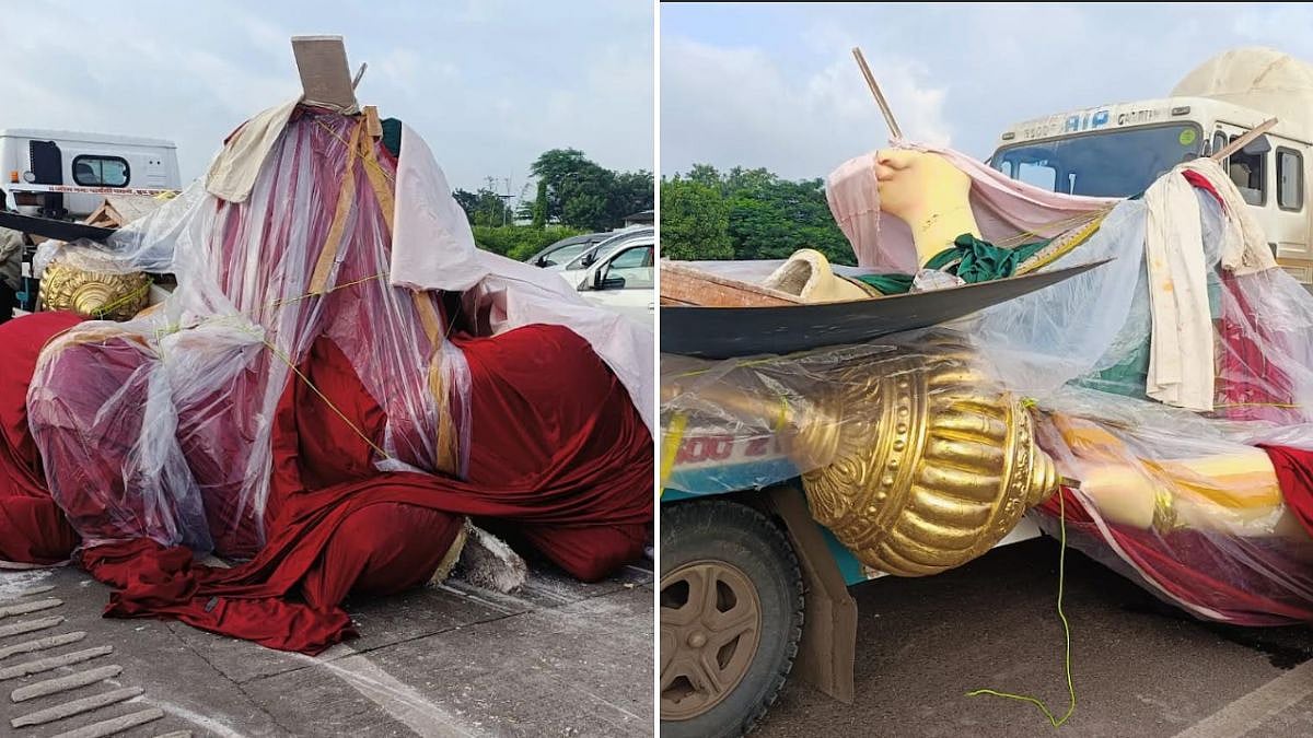 Mumbai-Pune Expressway Accident: Mixer-Bulker Rams Ganesh Idol Vehicle, Three Injured As Driver Allegedly Dozes Off