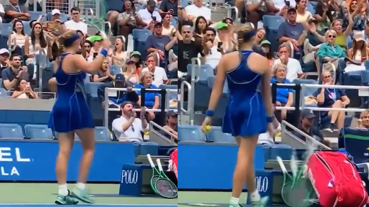 Mirra Andreeva Throws Racquet In Anger After Coco Gauff Pulls Off Stunning US Open Quarterfinal Comeback | Video