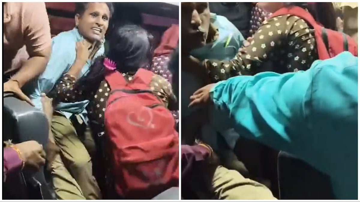 WATCH: Fight Erupts Inside Moving MSRTC Bus In Pune’s Bhosari; Woman Joins Man In Assault, Video Goes Viral