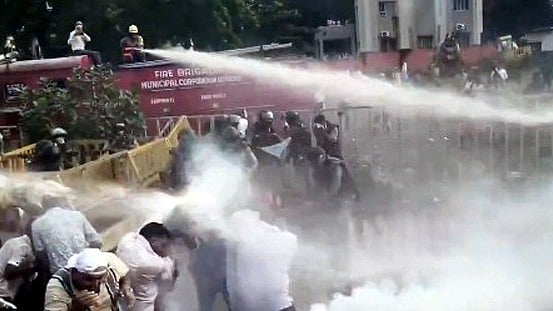 Police, Congress Workers Clash During Rewa Protest; Tear Gas Fired In Bhopal 