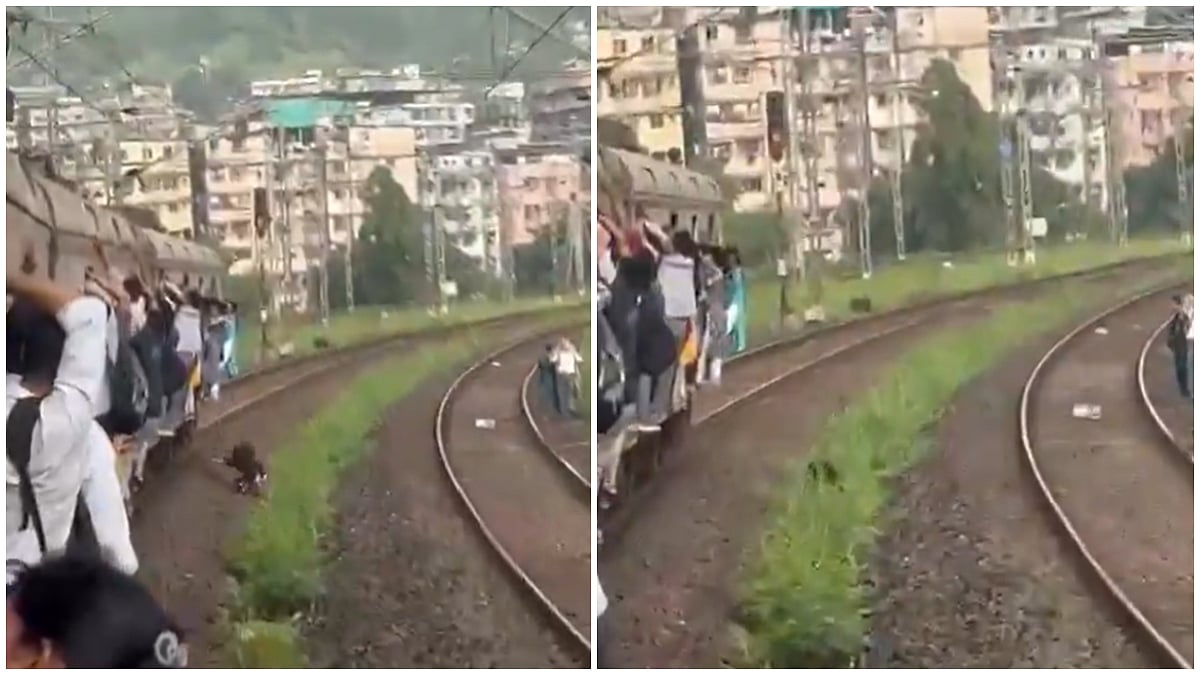 Woman Falls From Moving Local Train Near Diva-Mumbra Due To Rush Hour Overcrowding | VIDEO