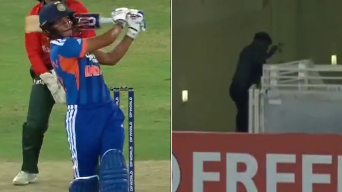 Harmanpreet Kaur's Six Creates Scary Moment For Security Guard Near Boundary During IND Vs BAN Clash | VIDEO