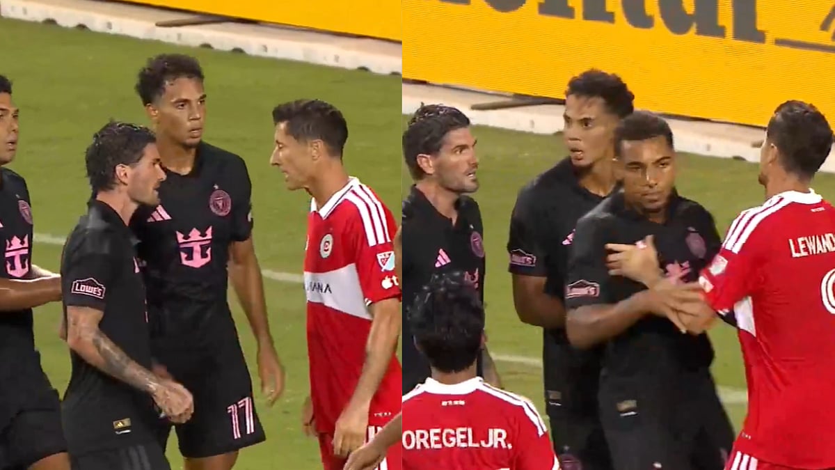 Lionel Messi's Teammates Get Into Heated Exchange With Robert Lewandowski During MLS Match | Video