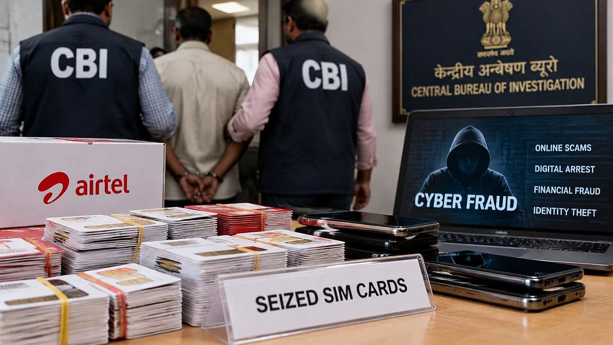CBI Arrests Airtel Distributor Over Illegal SIM Sales Linked To Cyber Frauds Across India