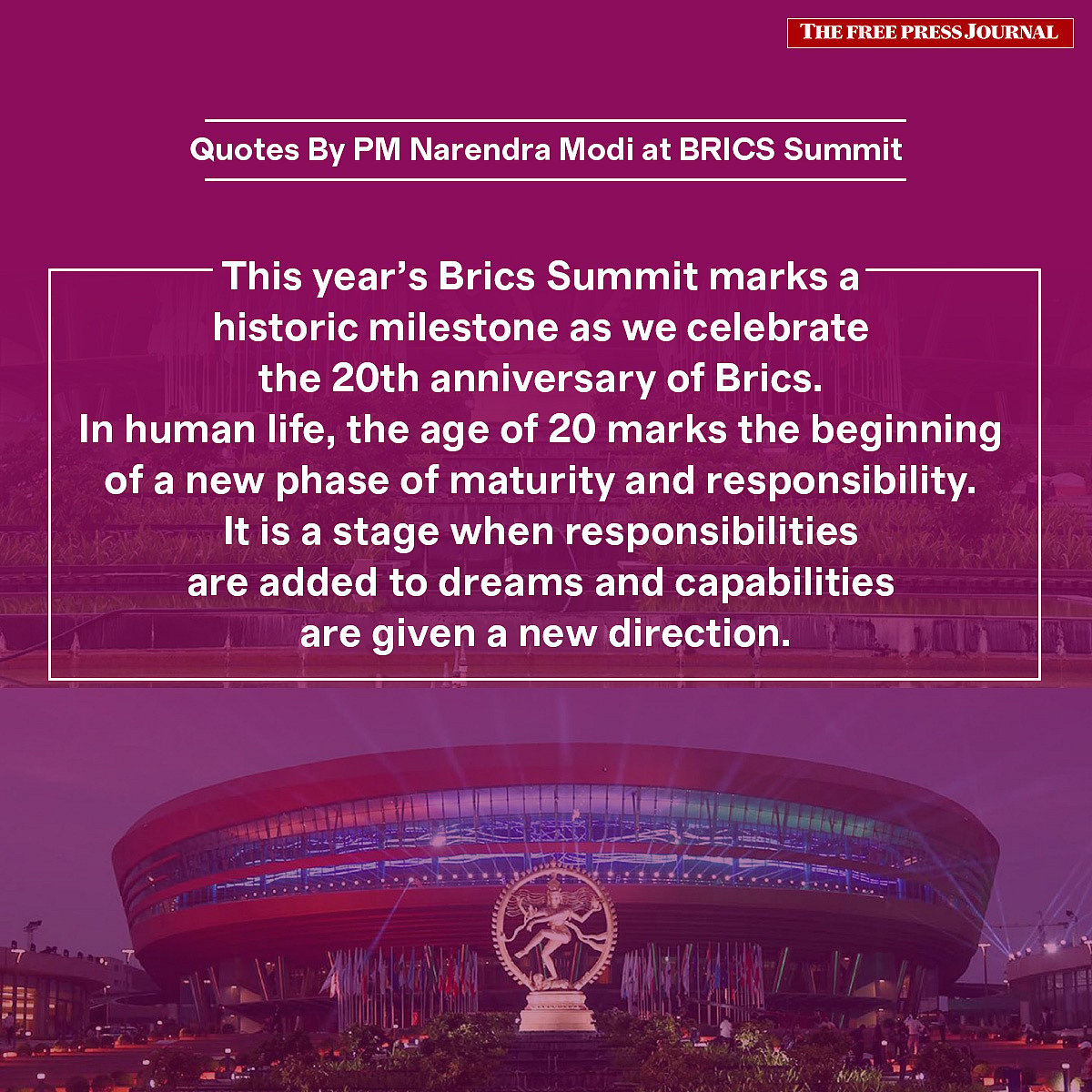 PM Modi calls for a new and ambitious BRICS agenda for the next 20 years, stressing the need to maintain institutional momentum.