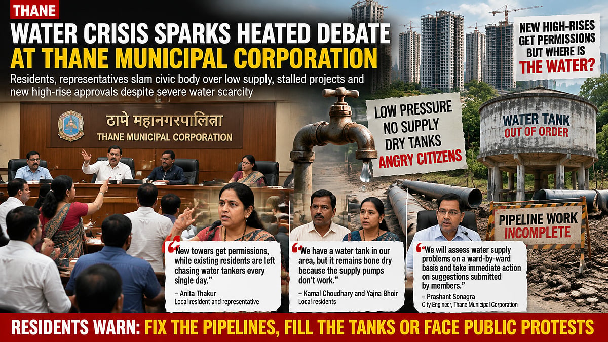 Thane Water Crisis Deepens As Civic Body Faces Heat Over Low Pressure Supply, Dry Tanks And New High-Rise Approvals