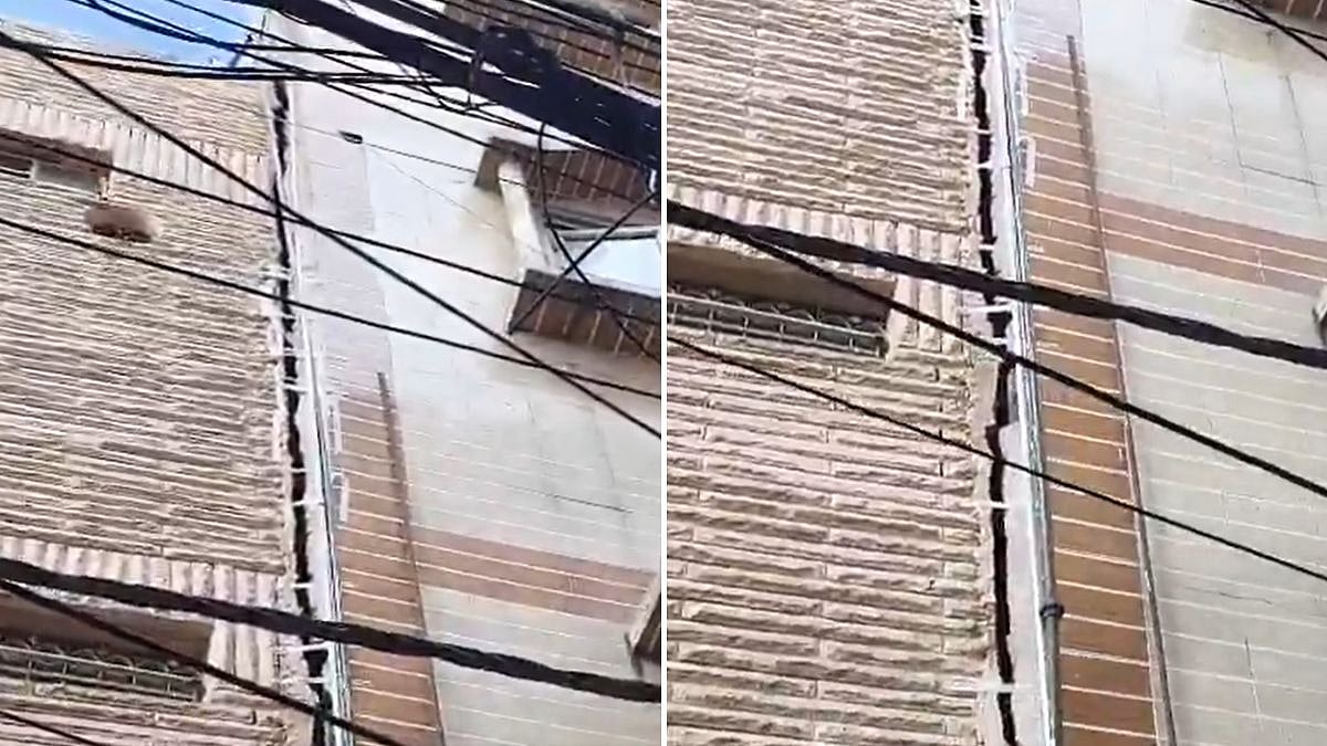Video: Delhi Building Tilts Suddenly In Gandhi Nagar, Entire Structure Evacuated