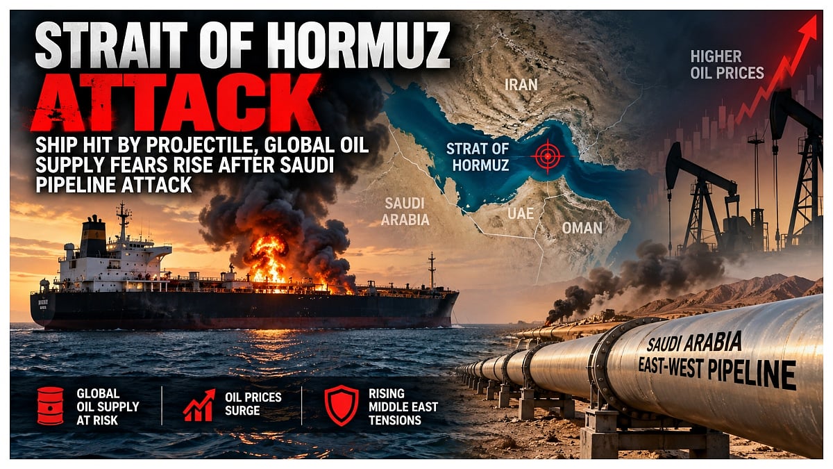 Strait Of Hormuz Ship Hit By Projectile, Global Oil Supply Fears Rise After Saudi Pipeline Attack