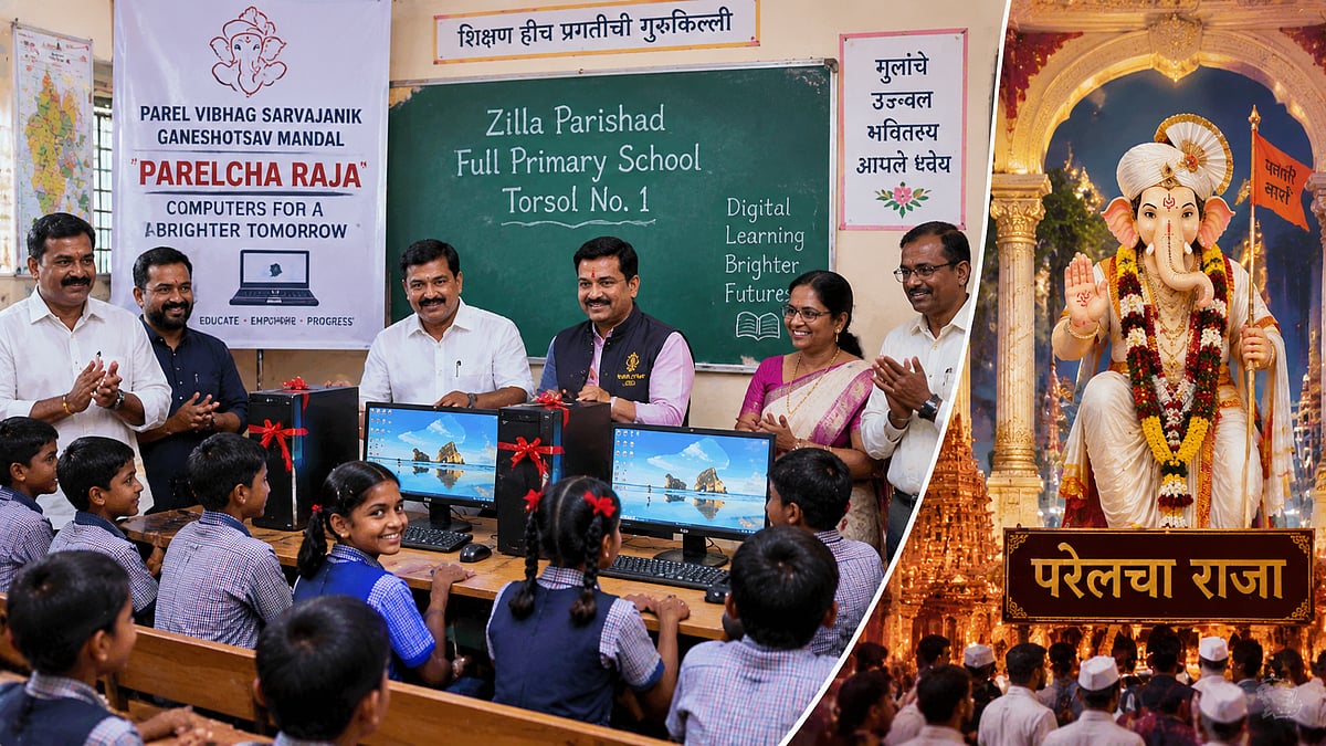 Parelcha Raja Ganeshotsav Mandal Donates Computers To Rural School To Promote Digital Education Among Students