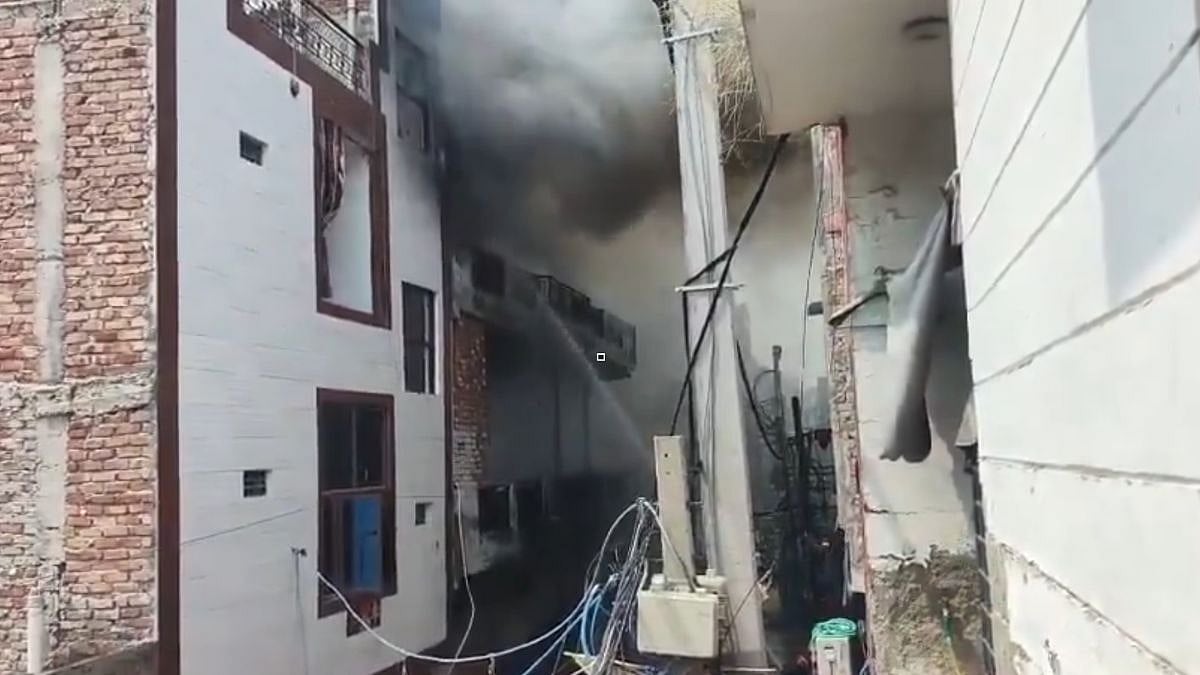 Delhi Sporting-Goods Factory Fire Sparks Panic, 6 Injured After Jumping From Building | Video