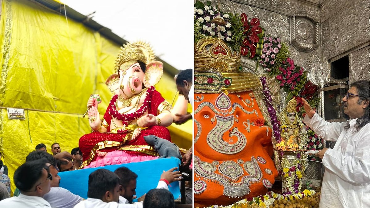 Ganesh Chaturthi 2026: Indore's Khajrana Ganesh Temple Adorned With ₹7 Crore Gold Ornaments; Unique Pandals Set-Up Across City