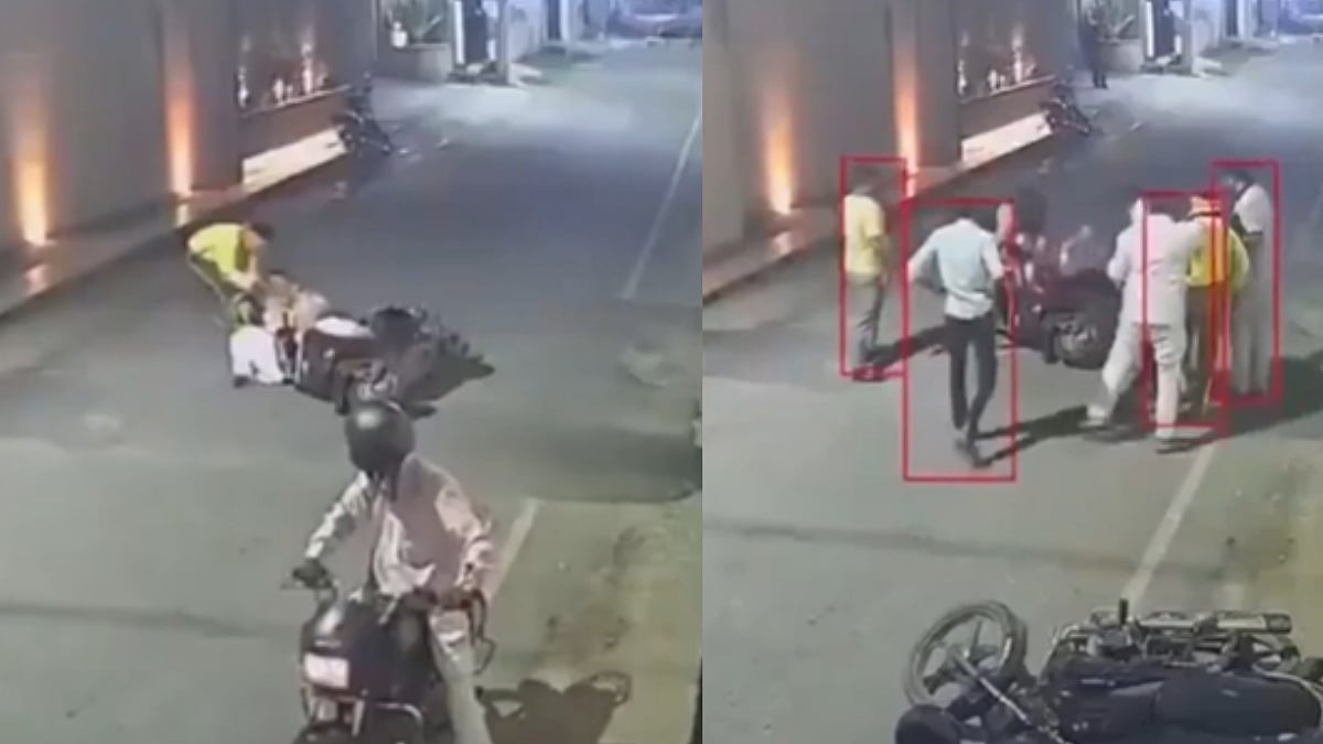 Caught On Camera: Chain-Snatching Bid On Woman In Ajmer Foiled As Bike Loses Balance, Locals Nab 1