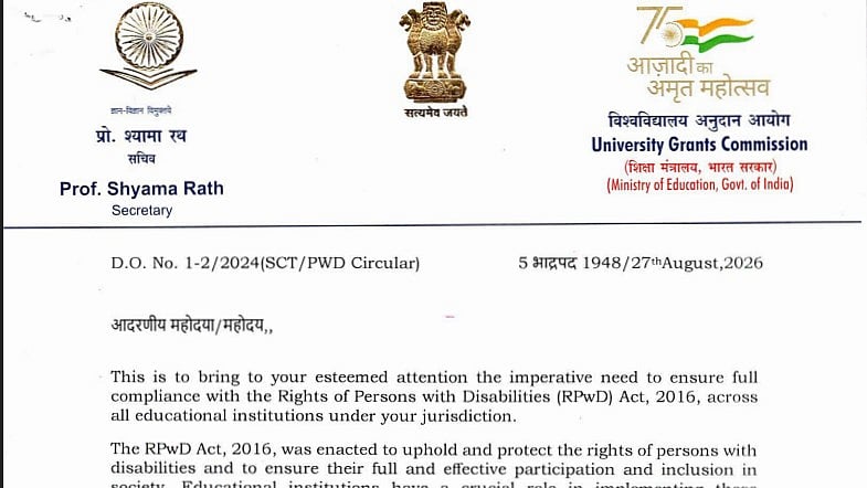UGC Mandates RPwD Act Compliance In Higher Education; Universities Must Submit Disability Data By September 30
