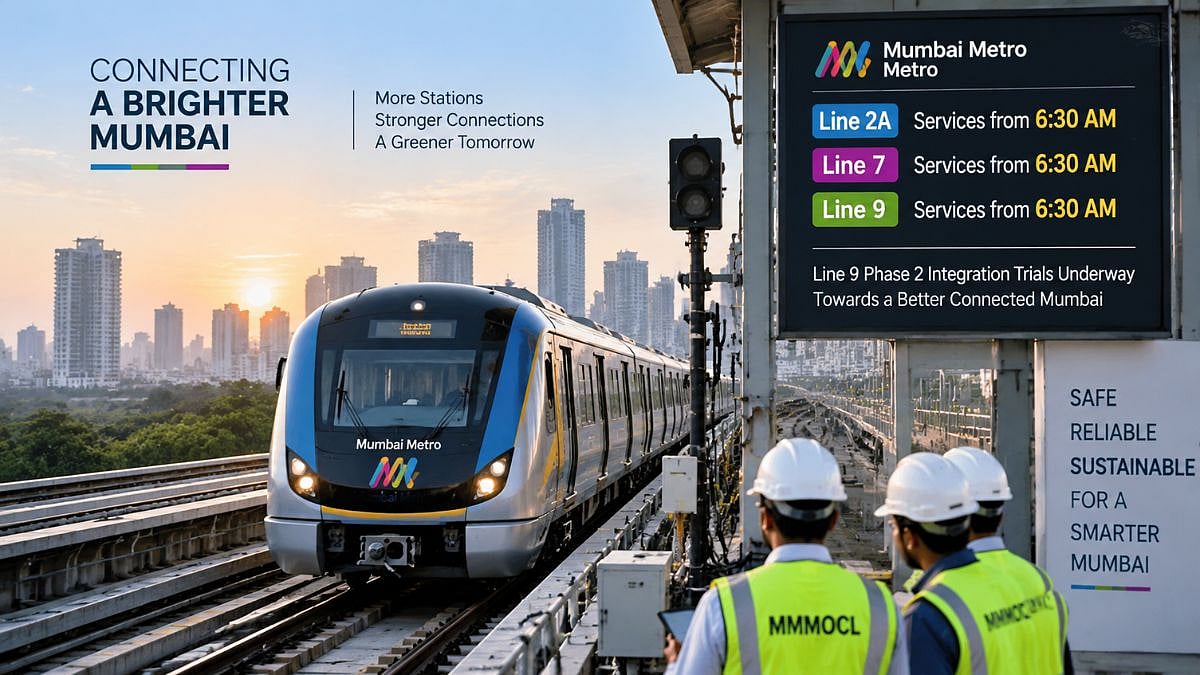 Mumbai Metro Line 9 Phase 2 Integration Trials Begin; Lines 2A, 7 And 9 Services Start At 6.30 AM