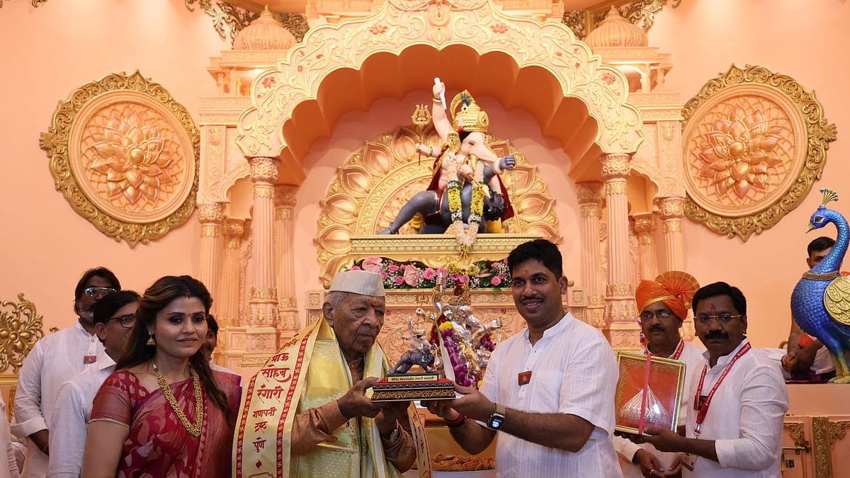 Pune: Shrimant Bhausaheb Rangari Ganpati Bappa Enthroned At Shri Ganesh Suvarnadham Temple Amid Devotional Fervour