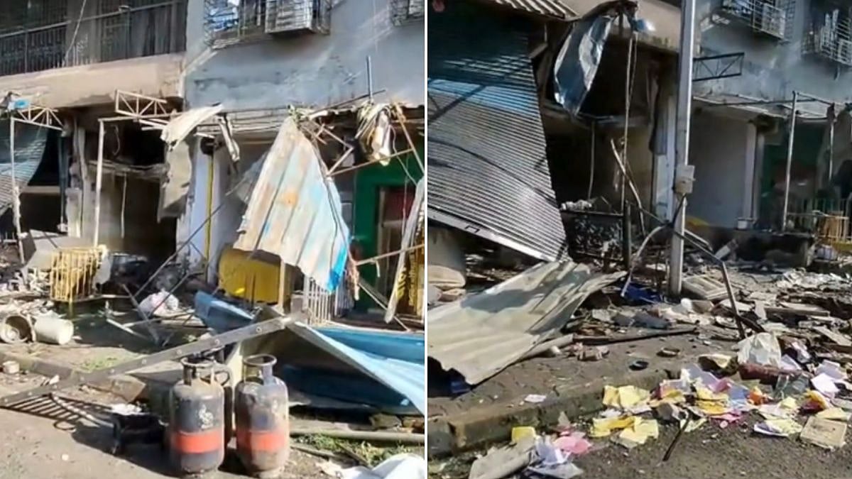 Navi Mumbai Gas Leak: 2 Brothers Suffer Severe Burns As LPG Ignites At Vada Pav Centre In Sanpada, Damages 6 Shops | VIDEO