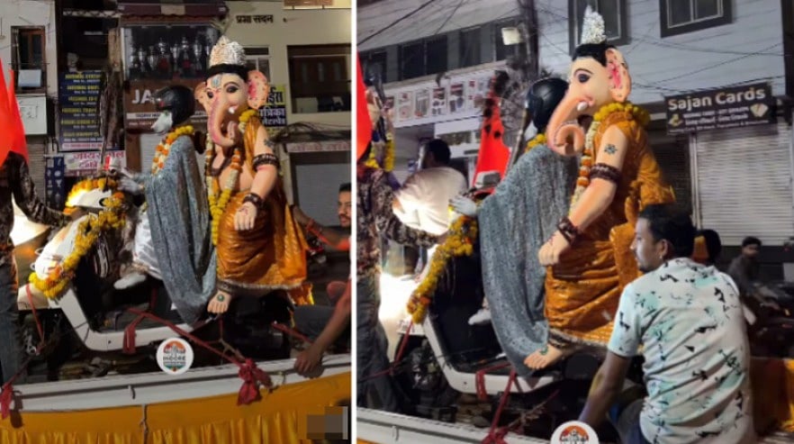 Ganesh Chaturthi 2026: 'Bappa' Arrives With 'Mushak Raj' Riding Scooter In Indore | VIDEO