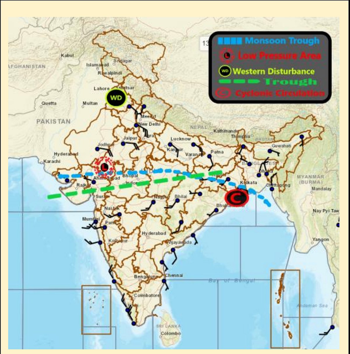 Weather systems affecting Madhya Pradesh at present 