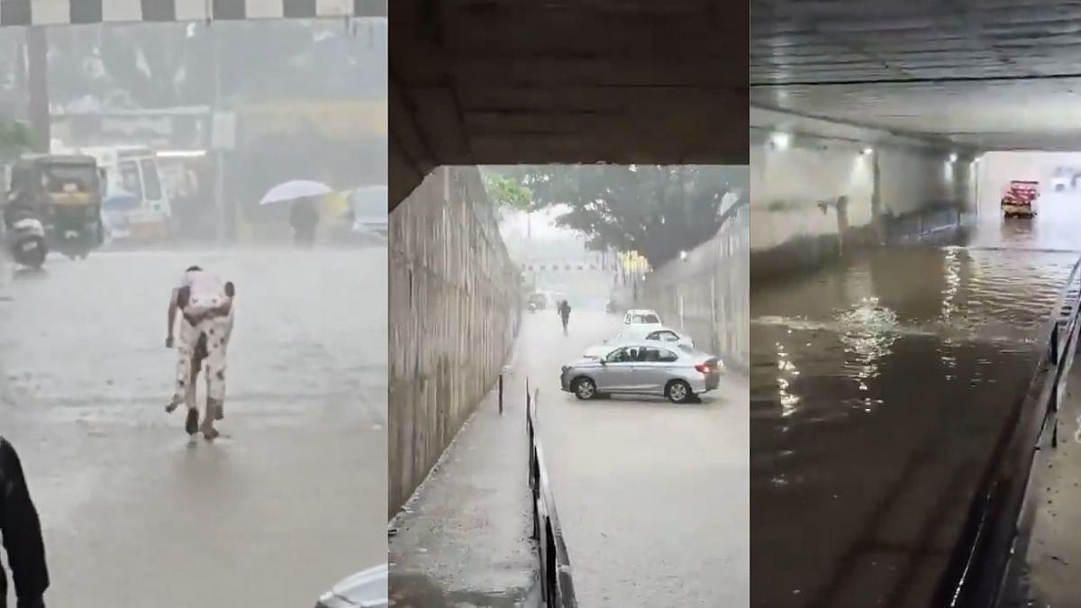 Heart-Wrenching Scenes In Ahmedabad As Family Walks Through Water Carrying Patient To Hospital| Watch Video