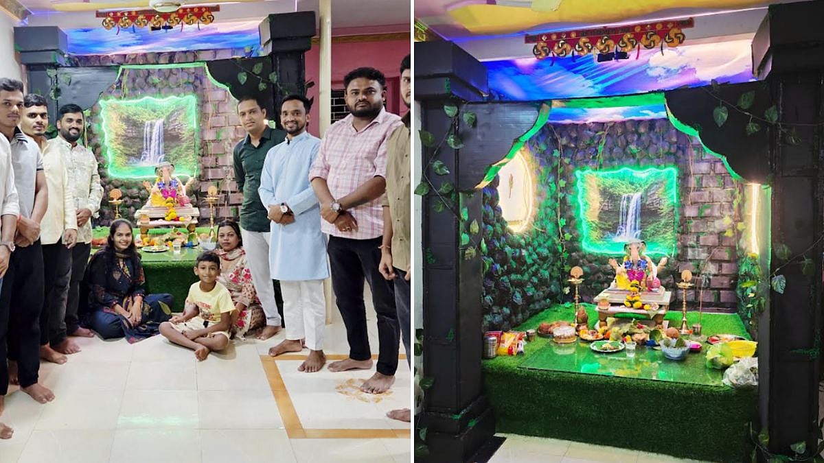 Thane Village Sets Eco-Friendly Ganeshotsav Example With Shadu Clay Idol And Natural Decorations