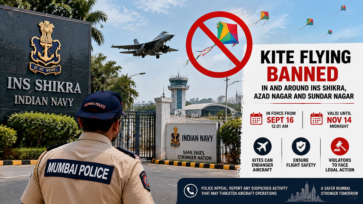 Mumbai Police Ban Kite Flying Near INS Shikra, Azad Nagar And Sundar Nagar Over Aircraft Safety Concerns