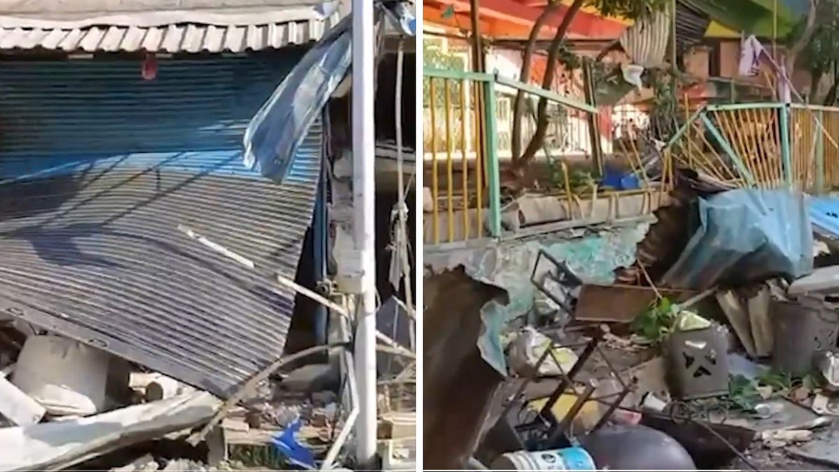 Navi Mumbai Blast: 2 People Suffer Severe Burn Injuries After LPG Cylinder Explosion At Sanpada Snacks Outlet - Video