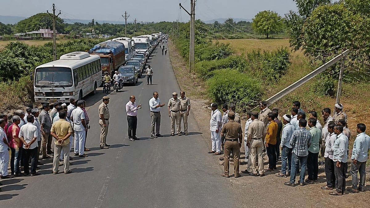 Rival Protests By Pangri, Talegaon Villagers Halt Traffic On Parli-Beed Road