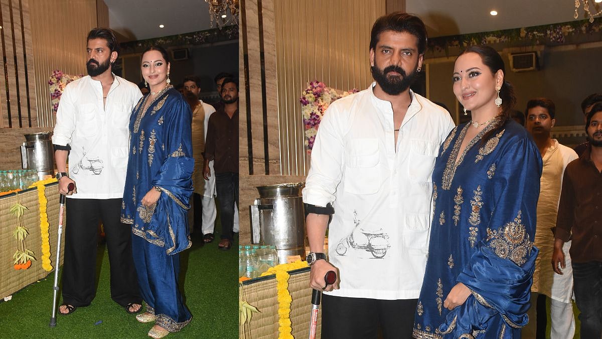 Sonakshi Sinha Supports Injured Zaheer Iqbal During Ganpati Celebrations