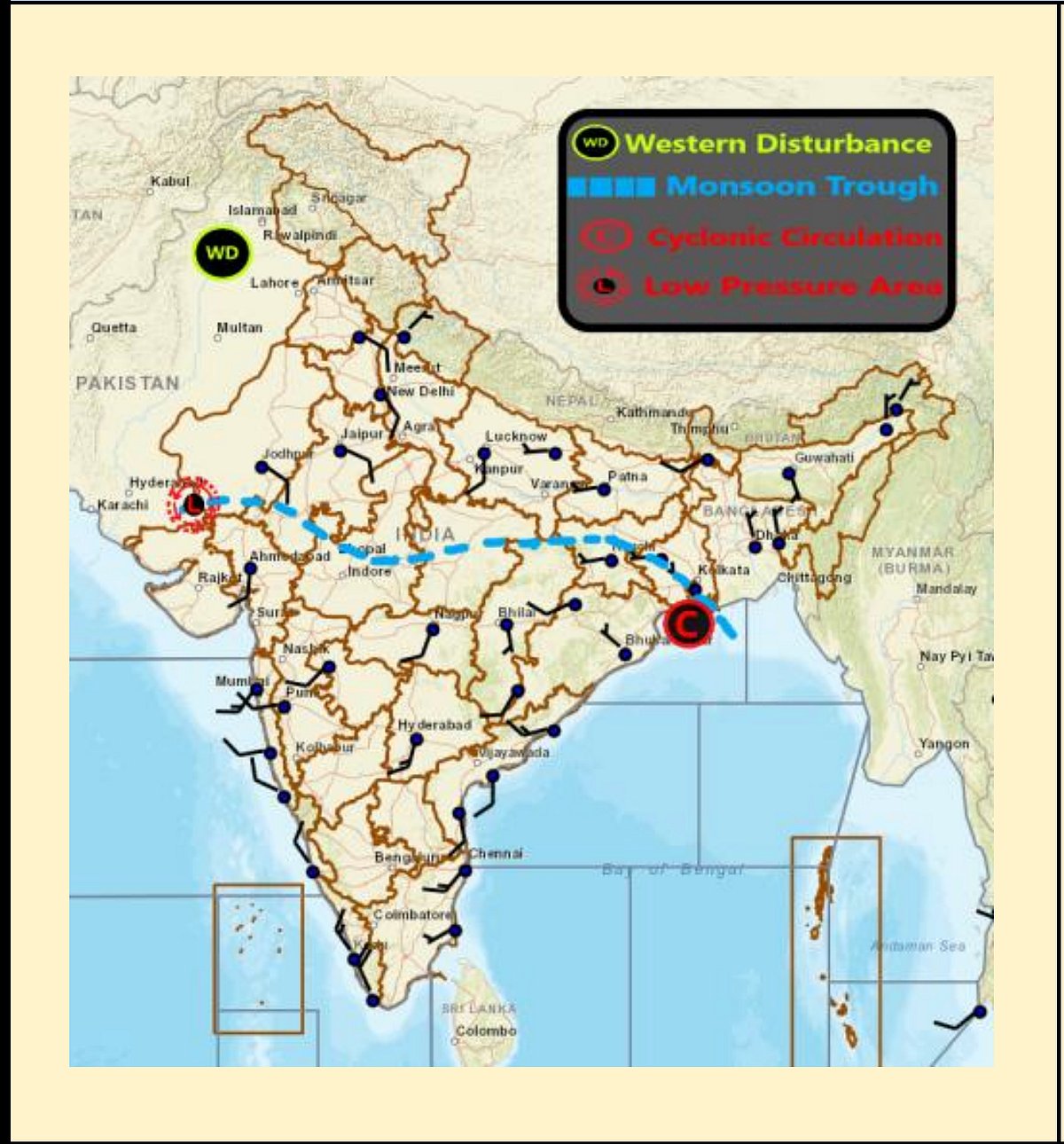 Weather systems affecting Madhya Pradesh at present 