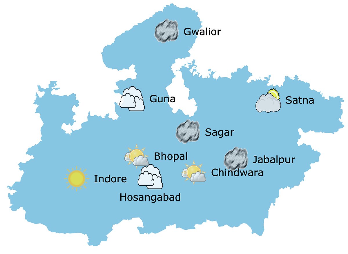 Weather in Madhya Pradesh at 9:45 am 