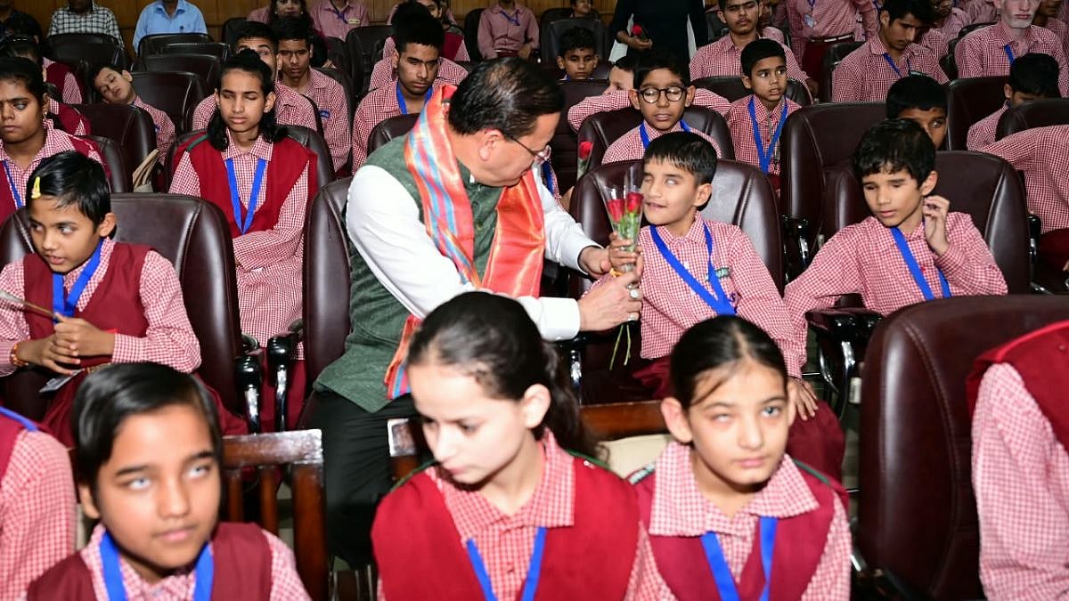 Uttarakhand CM Pushkar Singh Dhami Turns Emotional As He Celebrates Birthday With Children With Disabilities