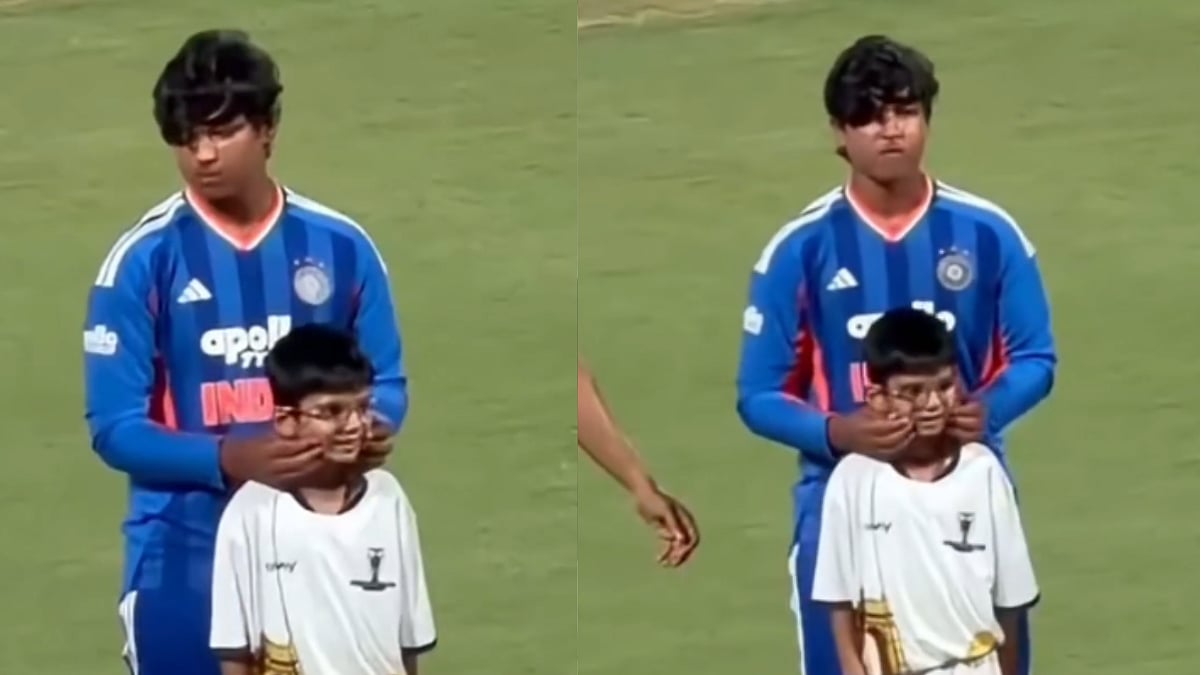 Vaibhav Sooryavanshi's Cheek-Pulling Antics With Boy Mascot Leave Fans Smiling During IND vs AFG T20I Series | Video