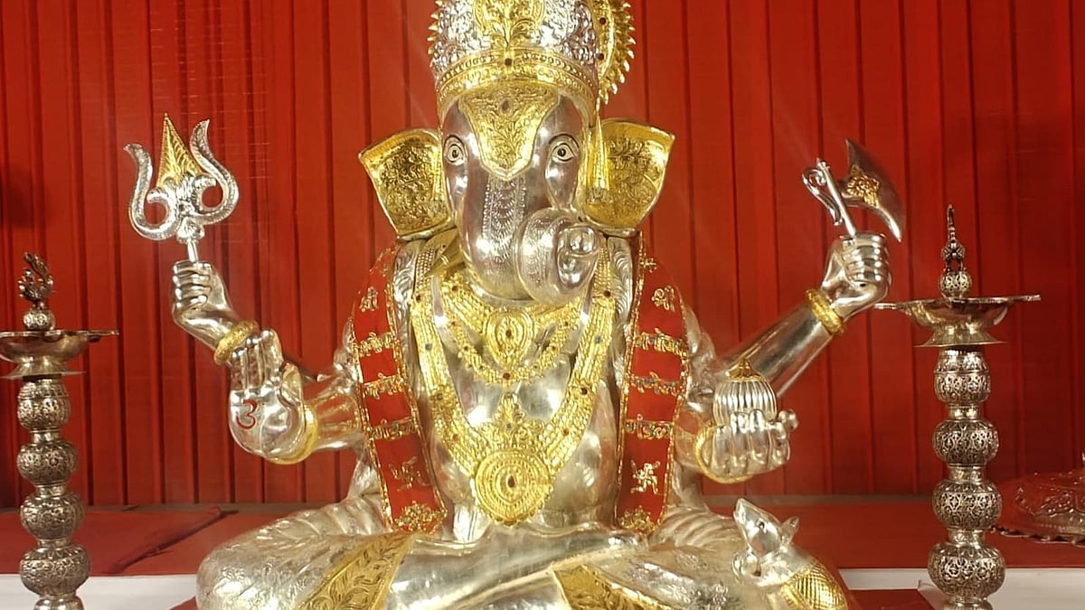 108-KG Gold-Coated Silver Ganesh Idol Draws Crowds In Jalna