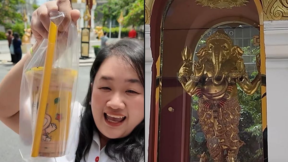 Boba Tea For Bappa: Thai Woman Shows Bangkok Devotees' Unusual Offering To Lord Ganesha Instead of Laddus - WATCH 