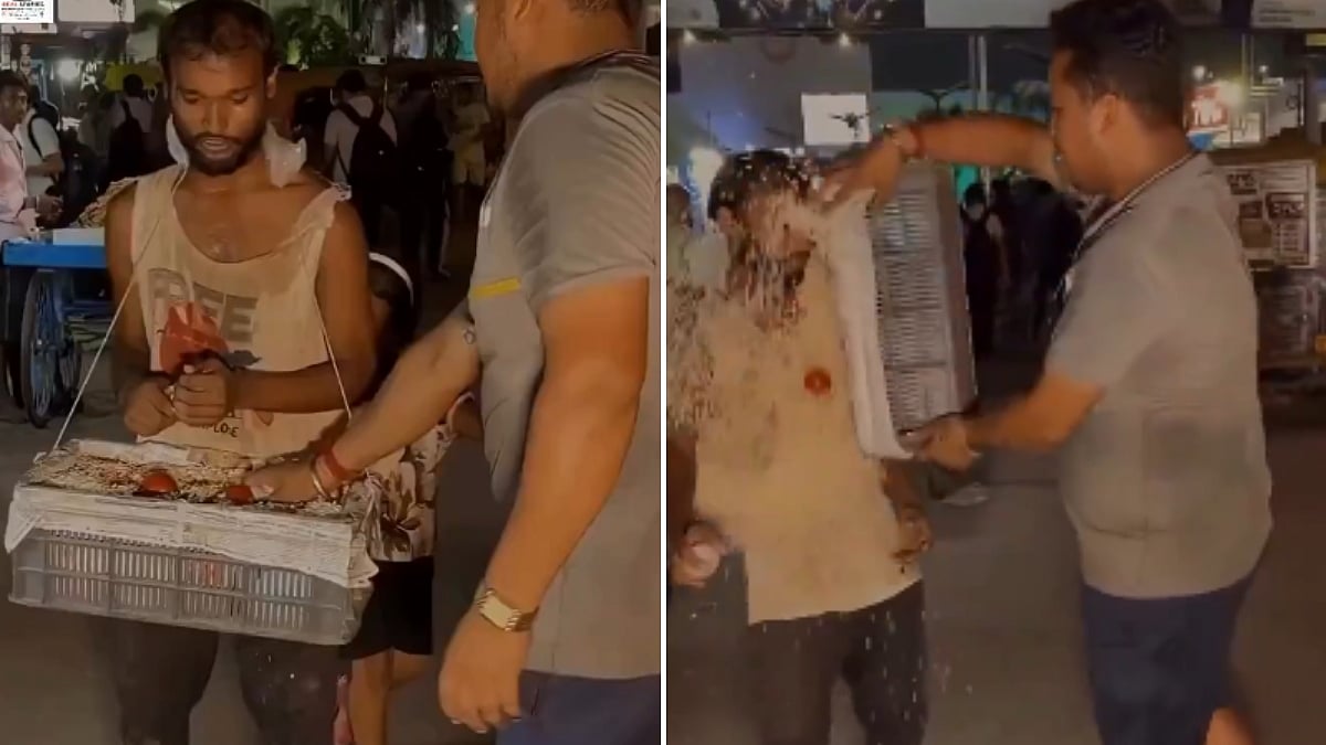 Video: Man Hits Roadside Bhel Seller, Throws Puffed Rice On Road; Bihar Police Take Note
