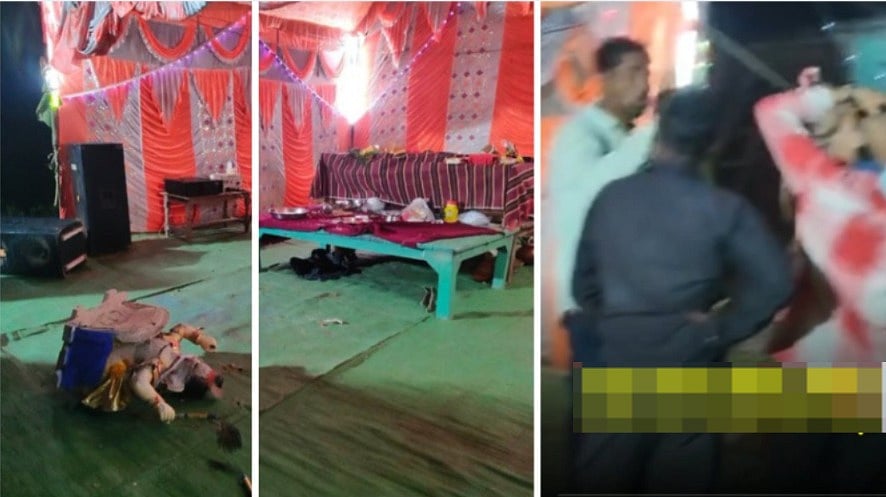 Ganesh Idol Vandalism Video Viral: Drunk Brothers Clash At Ganesh Pandal Over DJ Volume, Damage Ganpati Idol In MP’s Tikamgarh