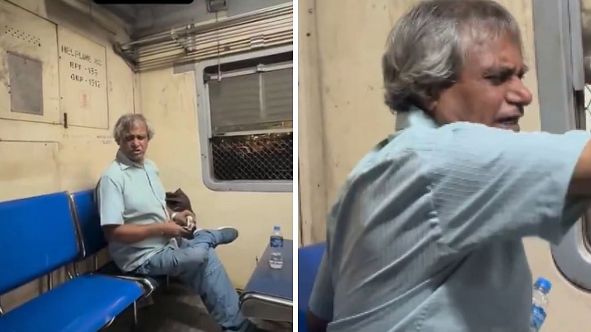 'Drunk' Man Creates Scene, Abuses Passengers Inside Mumbai Local Train; Viral Video Sparks Safety Concerns