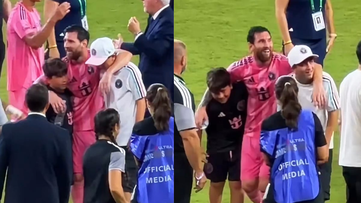 Exhausted Lionel Messi Leans On Sons' Shoulders After Inter Miami's Campeones Cup Glory | Video