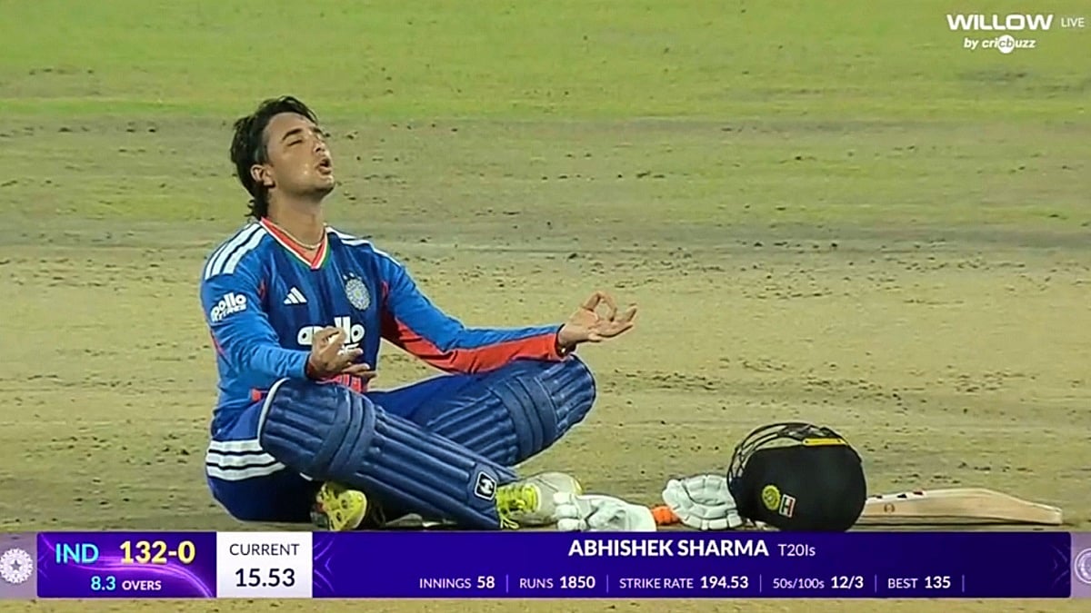 'Om Namah Shivaya': Abhishek Sharma's Yoga Celebration After Record Hundred Against Afghanistan