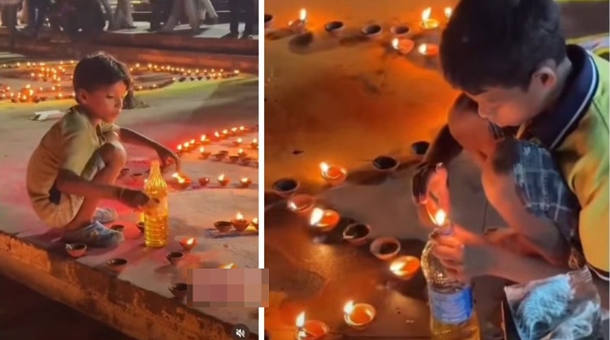 VIDEO Shows Underprivileged Collecting Leftover Oil From Diyas Light Up For PM Modi's Birthday Celebration In Parts Of Madhya Pradesh