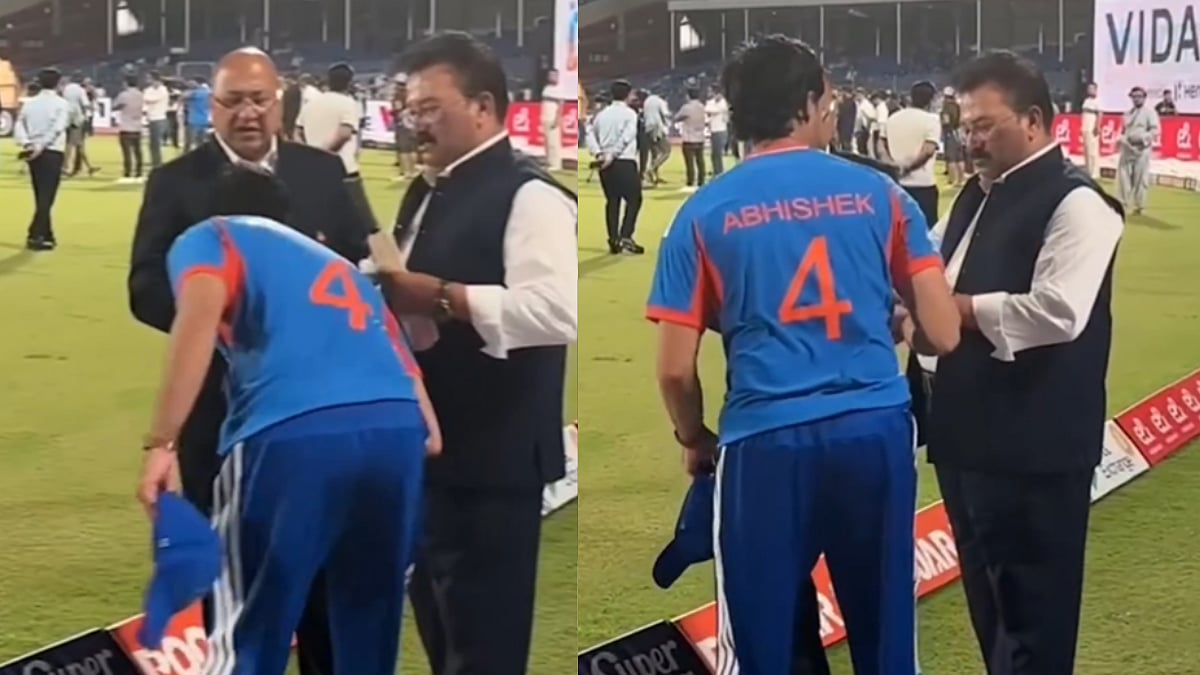 Sanskaar Umar Se Bade Hai! Abhishek Sharma Wins Fans' Hearts After Touching Father's Feet Following India's 127-Run Win Over Afghanistan | Video