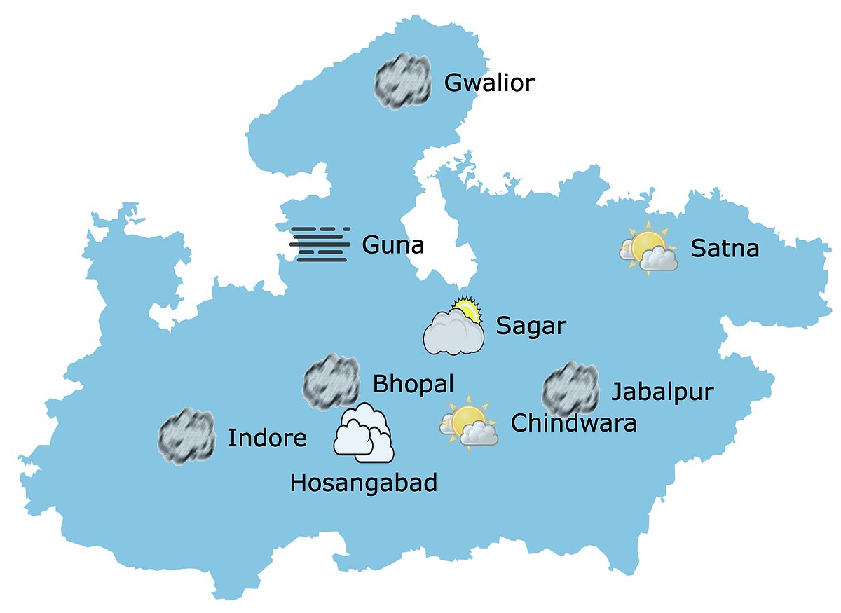 Weather in Madhya Pradesh at 9:45 am
