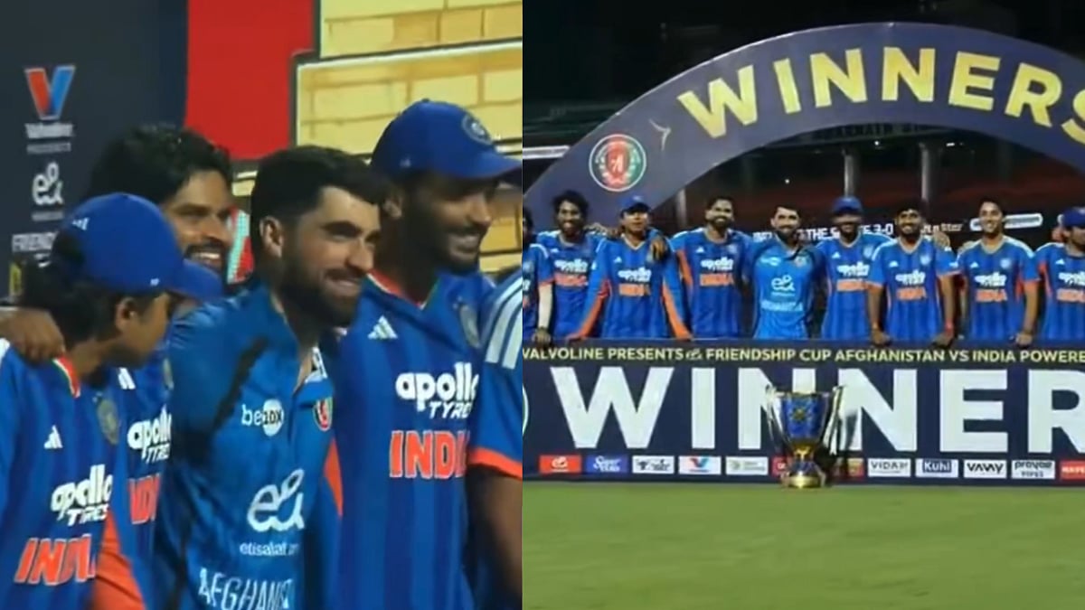 Shreyas Iyer Invites Afghanistan Captain Ibrahim Zadran To Join India's Trophy Celebrations After 3-0 Series Sweep | Video