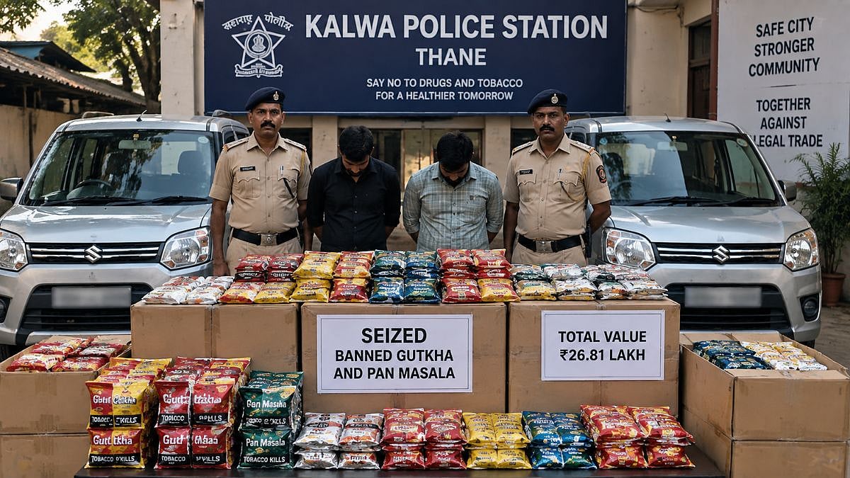 Thane Crime: Kalwa Police Bust Banned Gutkha Smuggling Racket, Arrest 2; Seize Property Worth ₹26.81 Lakh