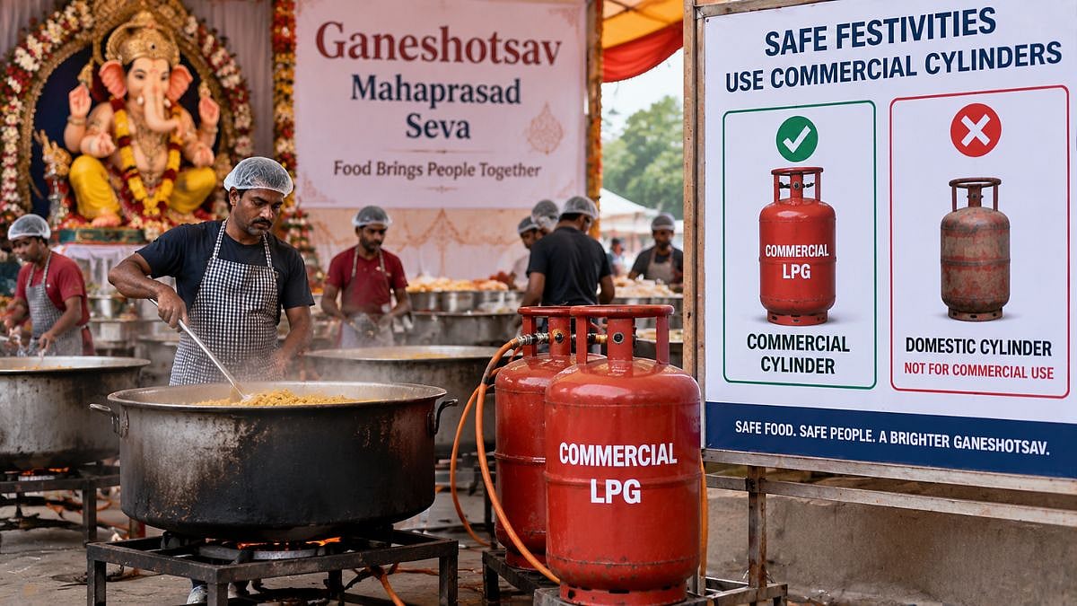 Thane Ganeshotsav 2026: Commercial Gas Cylinders Made Mandatory For Mahaprasad At Public Events